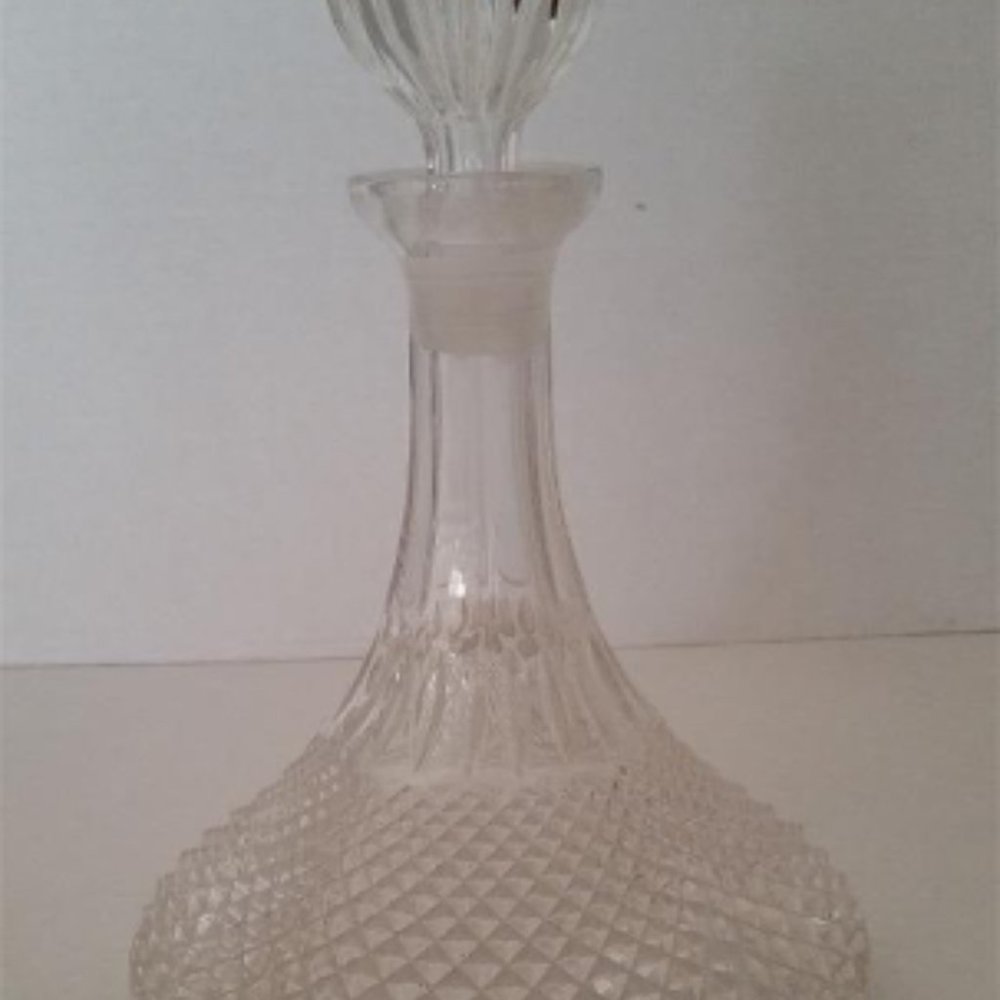 Vintage GLASS HOBNAIL Decanter 12" Wine WHISKEY